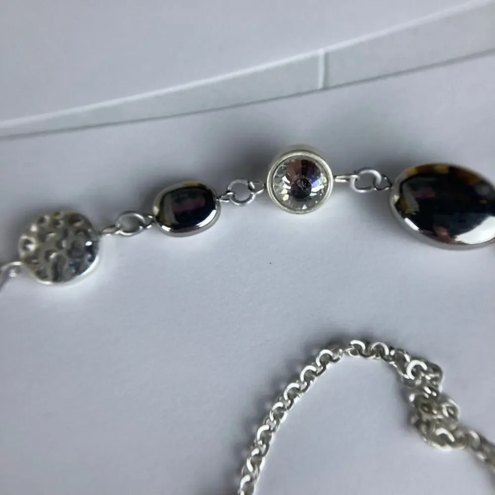 CATO mixed metals and rhinestone accent statement necklace